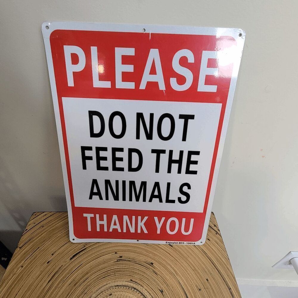 Do not feed the animals metal stainless sign